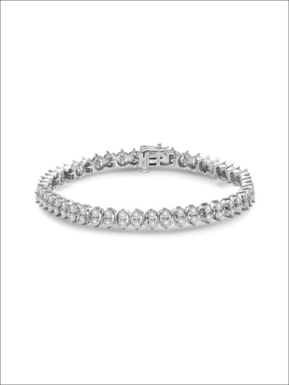 925 Sterling Silver 1 CTTW Lab Grown Diamond Tennis Bracelet 7.5"